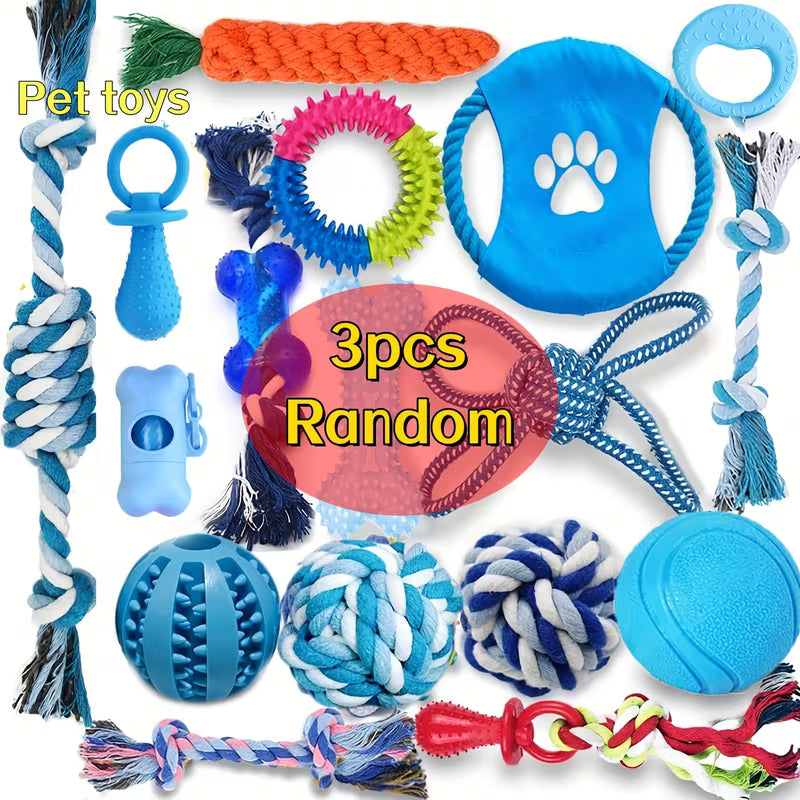 Random 3/6pcs Styles Random Colors Dog Chewing Toys