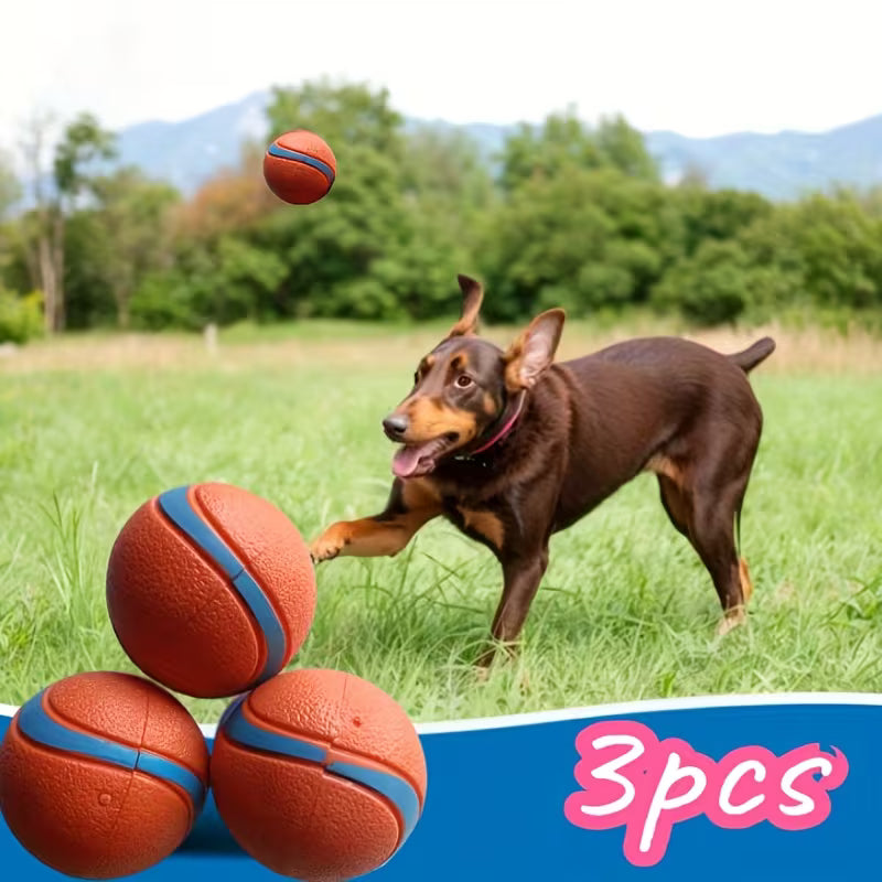 Upgraded 4pcs Heavy-Duty Rubber Dog Chew Balls